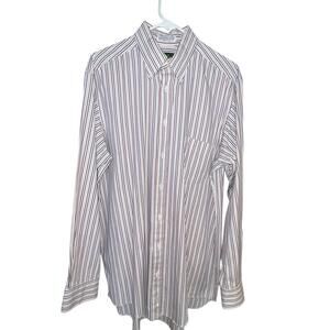 VTG 1990s‎ Sutter & Grant USA Stripe Oxford Button Shirt Men's 16-36 Tall